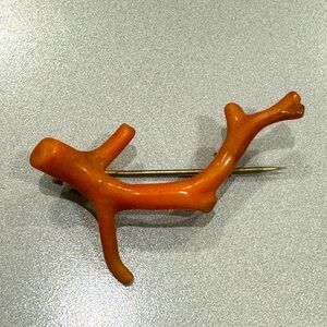 Victorian Mediterranean Natural Coral Branch Brooch.